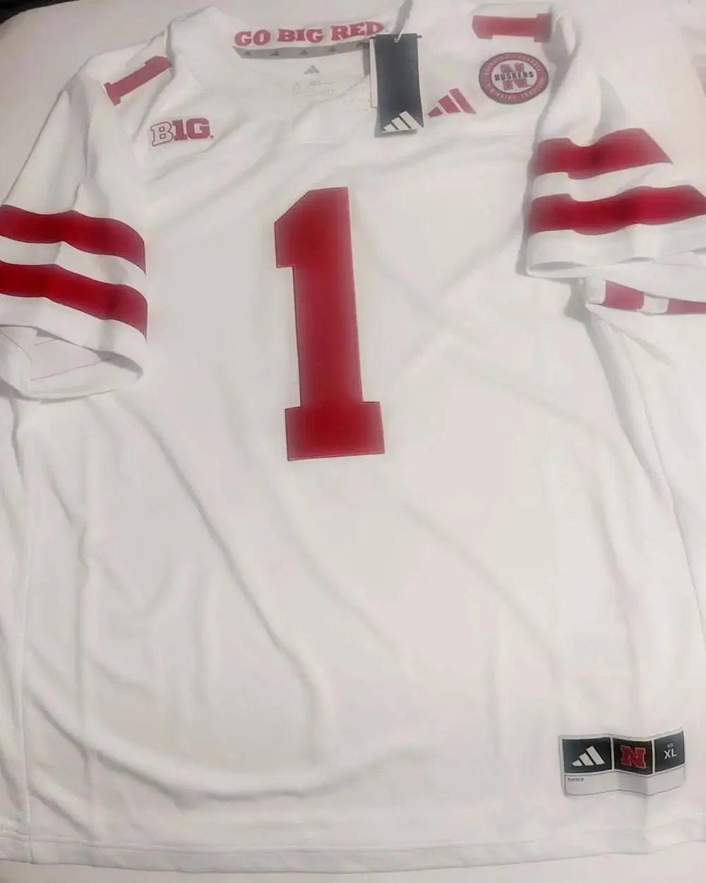 adidas Nebraska Cornhuskers Mens XL White Premier Away Football Jersey NCAA GBR